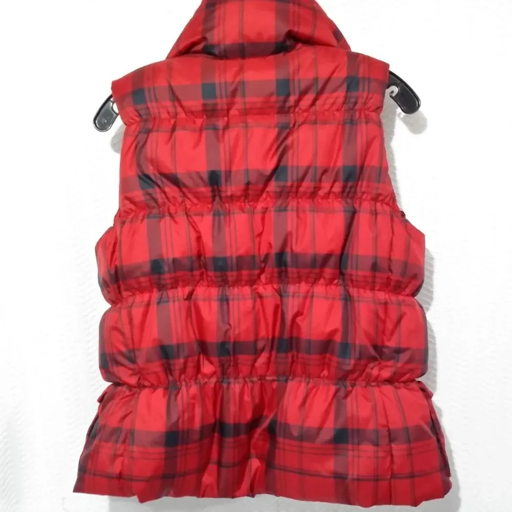 RALPH LAUREN RED Scottish plaid GIRL PUFFER DOWN